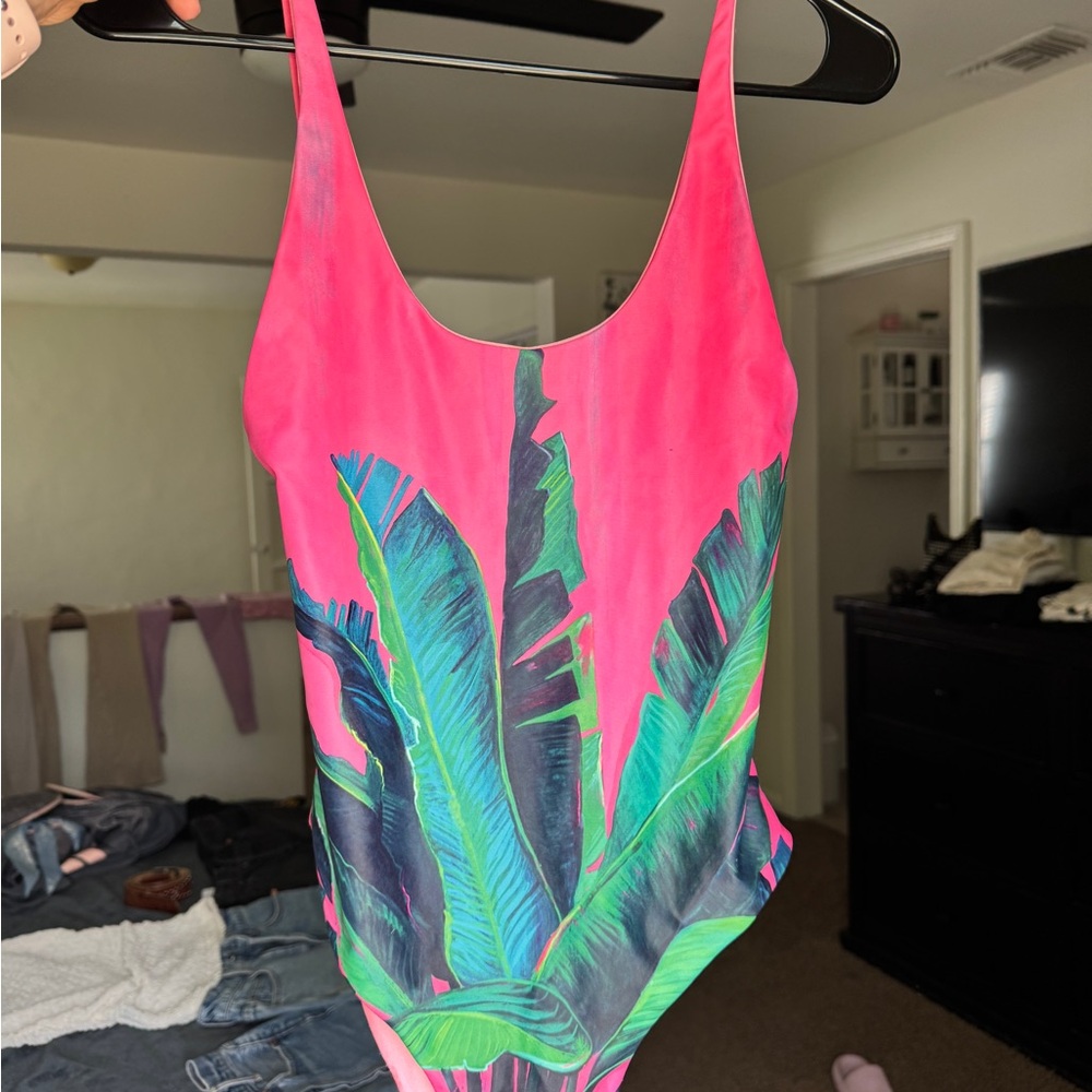 Kulani Kinis Pink Tropical One Piece REVERSIBLE